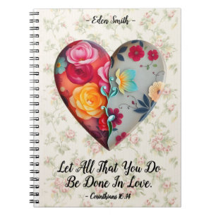 Cuaderno Floral Heart Personalizado Journal - Todo lo que h