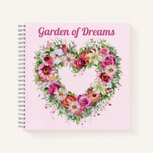 Cuaderno Floral Heart Wreath Personalizado