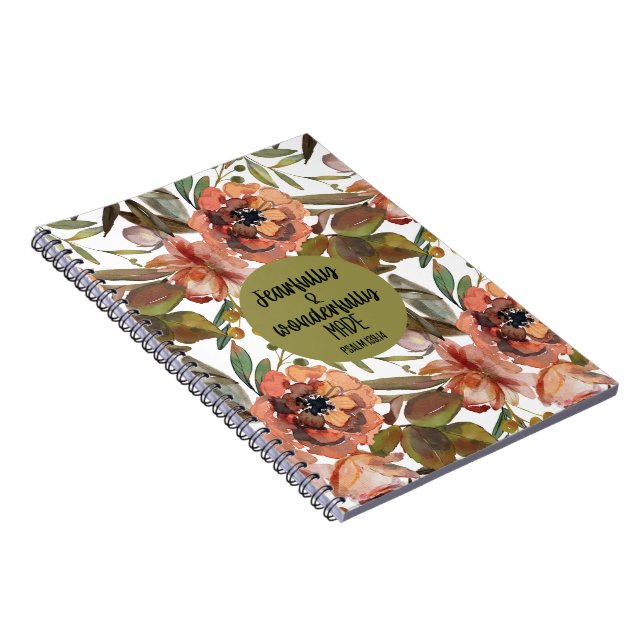 Cuaderno floral hecho con miedo y maravilla (Lado Derecho)