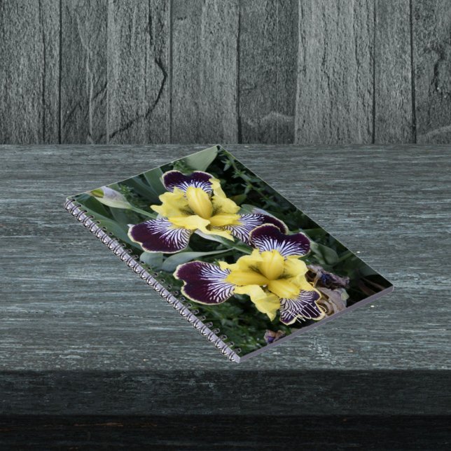 Cuaderno Floral iris morada y amarilla sin barba (In Situ)