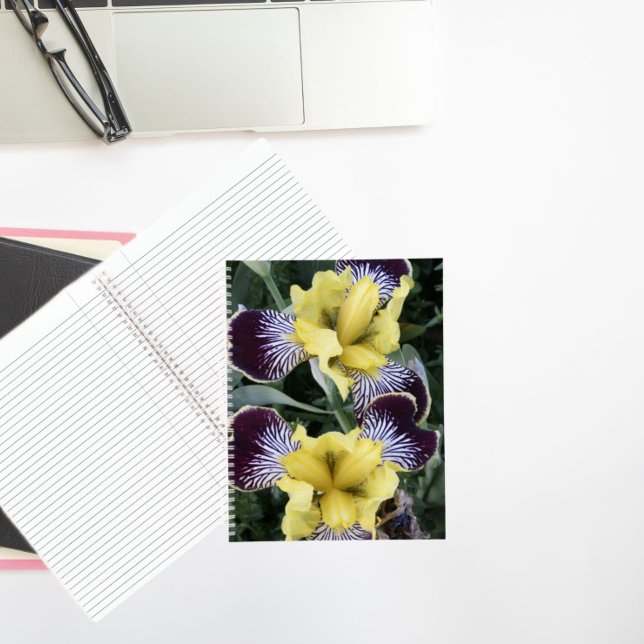 Cuaderno Floral iris morada y amarilla sin barba (In Situ)