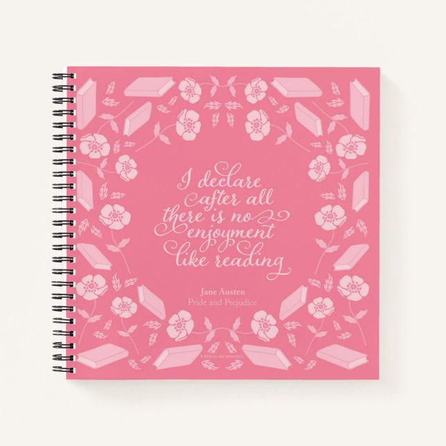 Cuaderno Floral Jane Austen Pride & Prejudice Bookish Cita (Anverso)