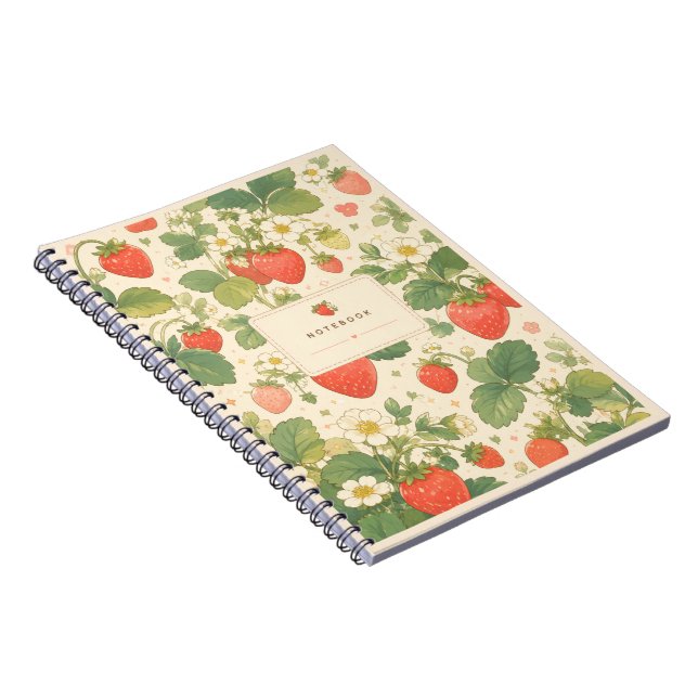 Cuaderno Floral Jardín de Fresas (Lado Derecho)