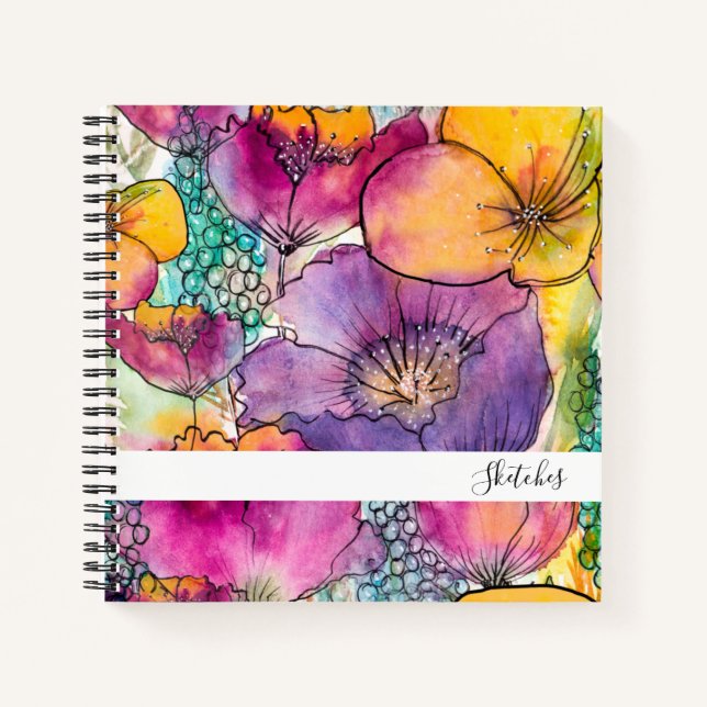 Cuaderno Floral Joy Spiral Sketchbook/Journal (Anverso)
