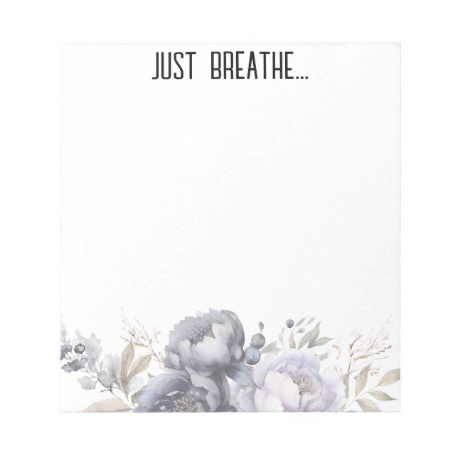 Cuaderno floral Just Breathe | Botánica oscura (Frente)