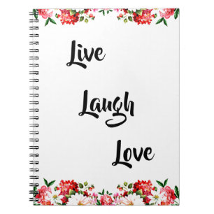 Cuaderno Floral "Live, Laugh, Love" Elegante