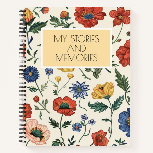 Cuaderno Floral Memory Journal - Mis Historias Y Recuerdos (Anverso)