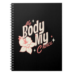 Cuaderno Floral mi cuerpo mi elección tipografía de derecho