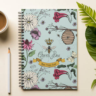 Cuaderno Floral Mint Mejor Mamá Jamás Reina Bee