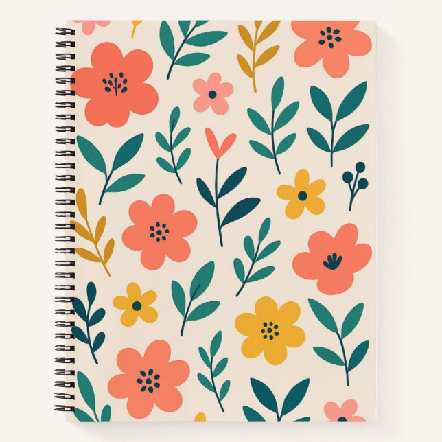 Cuaderno floral moderno (Anverso)