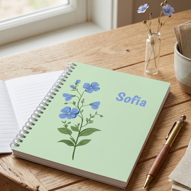 Cuaderno Floral moderno elegante azul de margarita femenino (Subido por el creador)