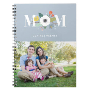Cuaderno Floral Mom Journal - Dusty Blue