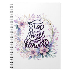 Cuaderno Floral morado detente y huele las flores