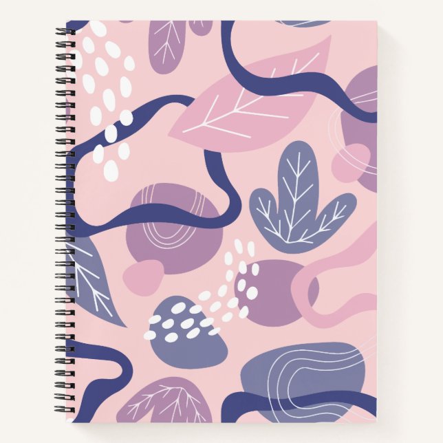 Cuaderno Floral morado minimalista (Anverso)
