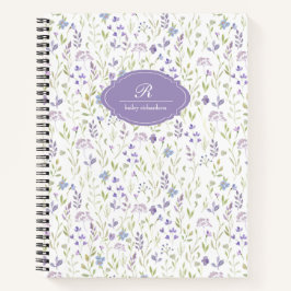Cuaderno Floral Morado Personalizado