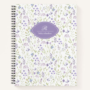Cuaderno Floral Morado Personalizado