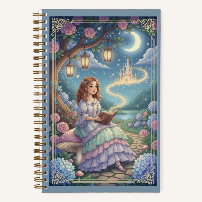 Cuaderno Floral Mushroom & Glowing Storybook Castle Journal (Anverso)