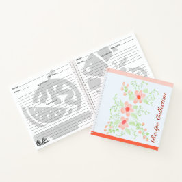 Cuaderno Floral naranja Y Rosa