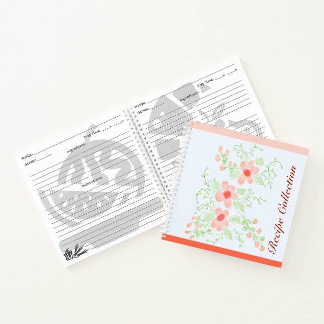 Cuaderno Floral naranja Y Rosa (Interior)