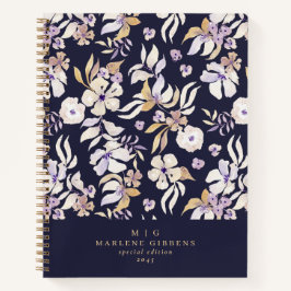 Cuaderno Floral Navy Gold
