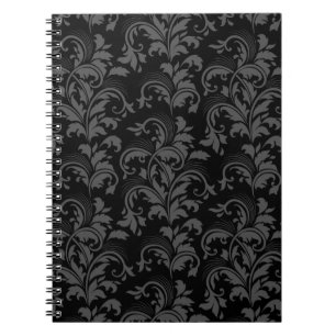 Cuaderno Floral Negro