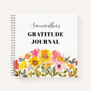 Cuaderno Floral nombre botánico girasol Gratitude Journal