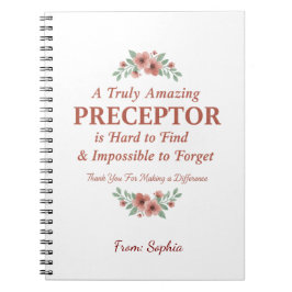Cuaderno Floral Nurse Preceptor Thank You Mentor Gift