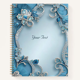 Cuaderno Floral Ornado Azul