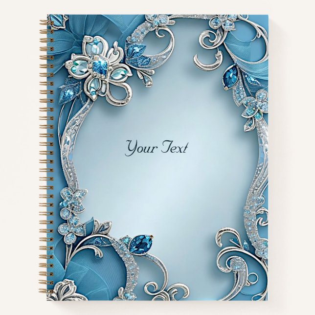 Cuaderno Floral Ornado Azul (Anverso)