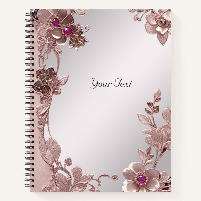 Cuaderno Floral Ornamentado Rosa (Anverso)