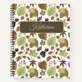 Cuaderno Floral Otoñal con nombre personalizado para ella
