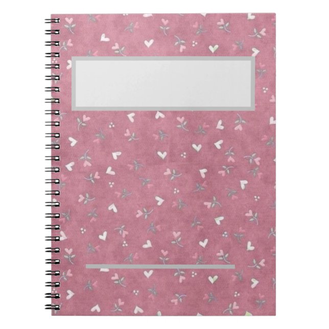 Cuaderno Floral Para Actividad Diaria|Corazón Rosa (Frente)