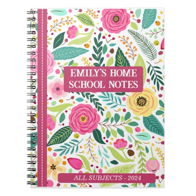 CUADERNO FLORAL PARA EDUCACIÓN EN CASA (Frente)
