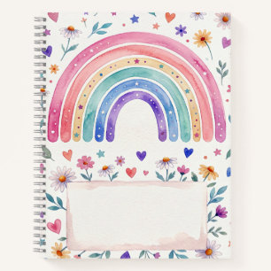 Cuaderno Floral Pastel con Nombre