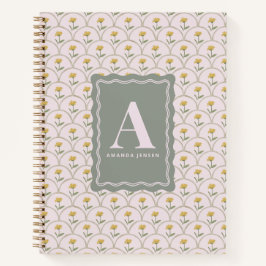 Cuaderno Floral Personalizada de Concha de Rosa Pastel