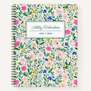 Cuaderno Floral Personalizada de Flores Silvestres