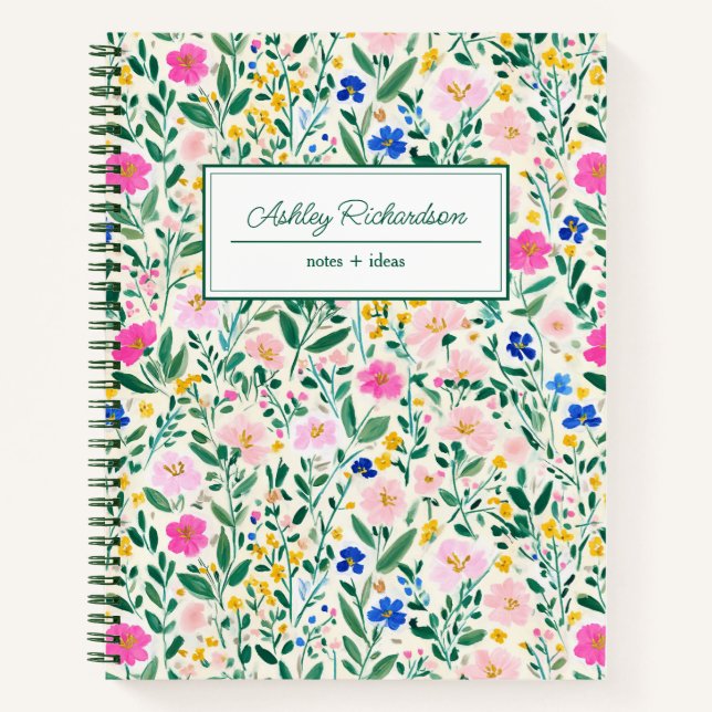 Cuaderno Floral Personalizada de Flores Silvestres (Anverso)