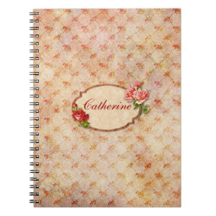 Cuaderno Floral personalizada femenino del vintage