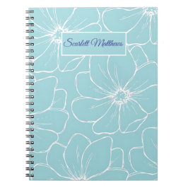 Cuaderno floral personalizado con nombre