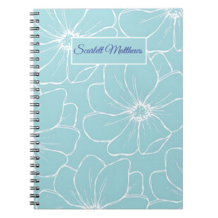 Cuaderno floral personalizado con nombre