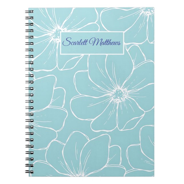 Cuaderno floral personalizado con nombre (Frente)