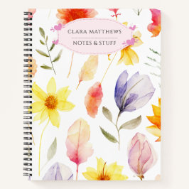 Cuaderno Floral Personalizado de Acuarela
