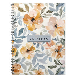 Cuaderno Floral Personalizado de Otoño Suave