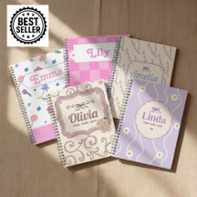 Cuaderno floral personalizado para niñas