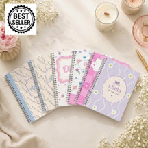 Cuaderno floral personalizado para niñas