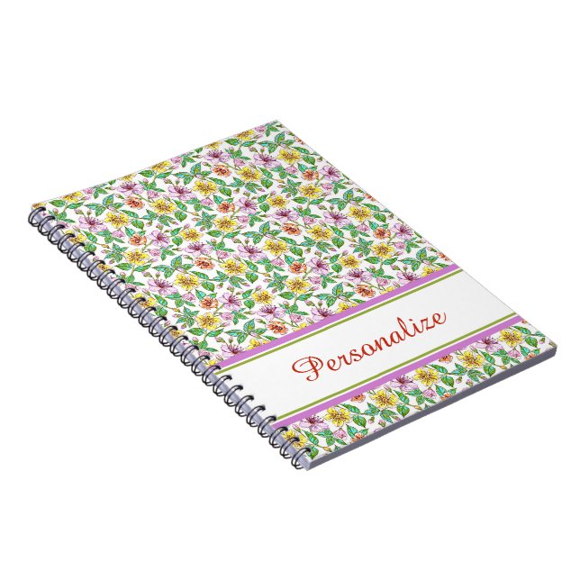 Cuaderno Floral primaveral personalizada (Lado Derecho)