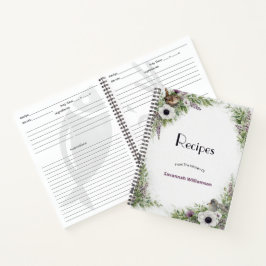 Cuaderno Floral Purple Green Songbirds Recipe 
