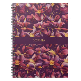 Cuaderno Floral púrpura