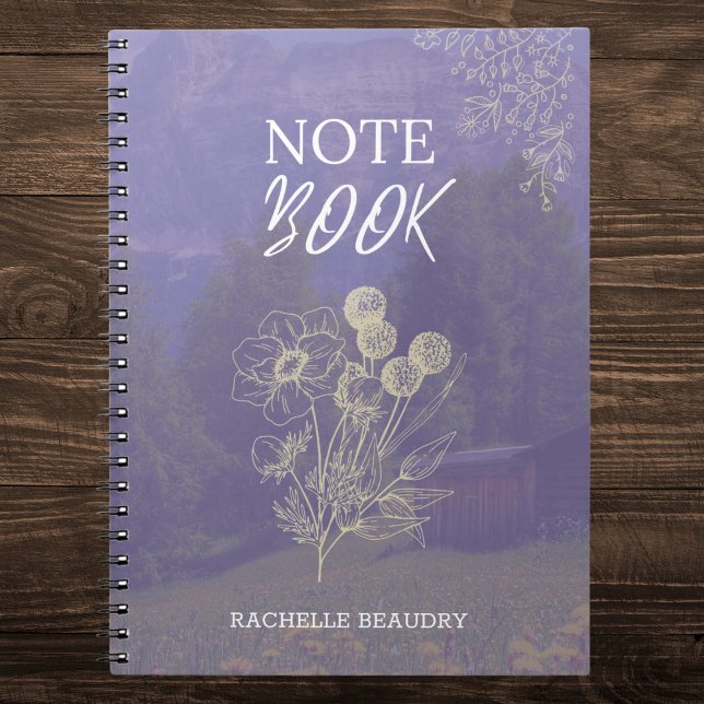 Cuaderno Floral púrpura personalizada (Subido por el creador)