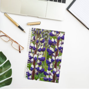 Cuaderno Floral púrpura y blanca